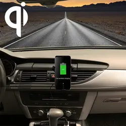 Для iphone 8 плюс Беспроводной Зарядное устройство QI Стандартный 9 В 1.1A Выход вертикальный воздуха на выходе Автомобиль Vent быстро Беспроводной