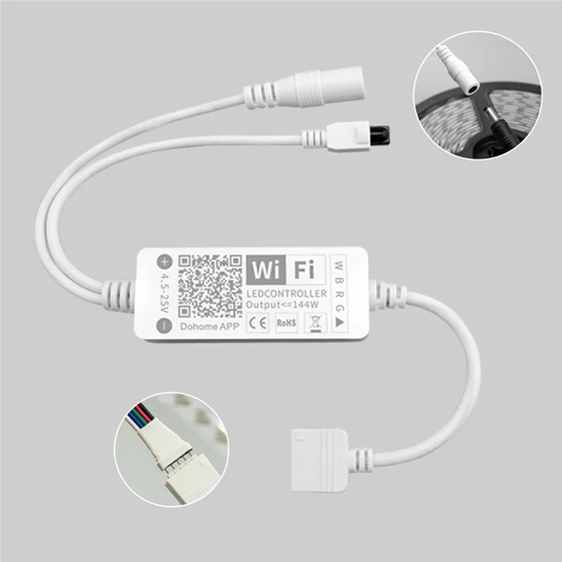 Светодиодный светильник-контроллер CLAITE RGBW DC5-25V 144 Вт 5Pin Smart APP WiFi контроллер с 24 клавишами для работы с Alexa Google Assistant