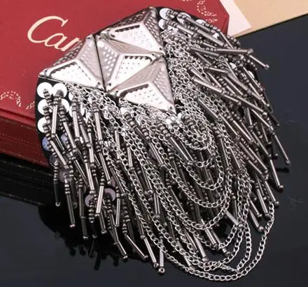 Blazer epaulet unisex accessories/high fringed met...