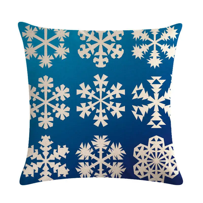 Merry Christmas Snow Geometry Cotton Linen Cushion Cover Home Decorative Pillows Cover Nordic Style Home Decor christmas pillow case car decor pillowslip throw pillows cover santa elk cushion cover cute merry christmas home supplies