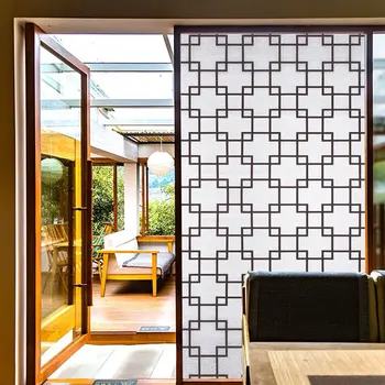 

Brown Lattice Frosted Opaque balcony Window Film sticker Waterproof self-adhesive Privacy Glass Sticker for Home Decor 80*200cm