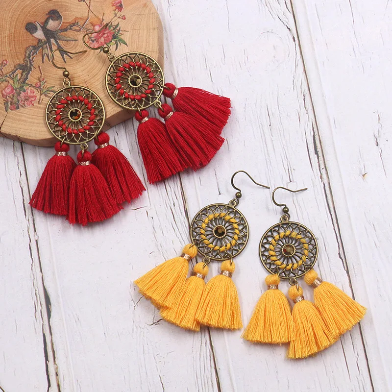 

Yellow Hollow Tassel Earrings Women Statement Resin Fringe Earrings Boho Ethnic Party Drop Dangle Bijoux Jewelry Pendientes 1200