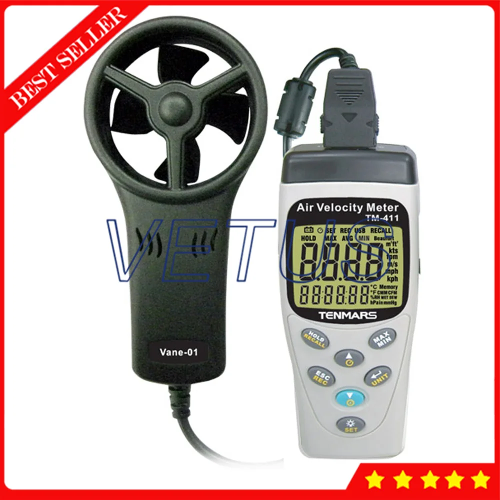 

TM-414 Digital Handheld Anemometer Wind Speed Meter With Air flow calculates function Air Velocity Meter