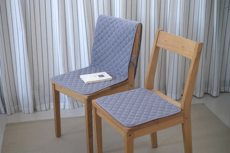 Сплошной цвет хлопок из льна для стула Подушка нескользящий высококачественный разъем Подушка/задняя подушка для стула может быть закреплена на стуле