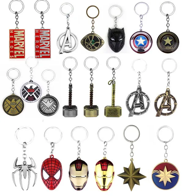 

Marvel jewelry SuperHeroe The Avengers Logo Style Metal Pendant Keychains Letter A Keyring porte clef chaveiro key holder