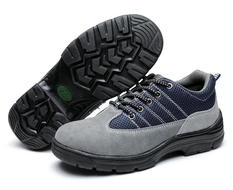 Men's Work Shoes High Quality Cow Suede Men Ankle Boots Non-slip Wear-resistant Puncture-Proof Safety Shoes Male Boots