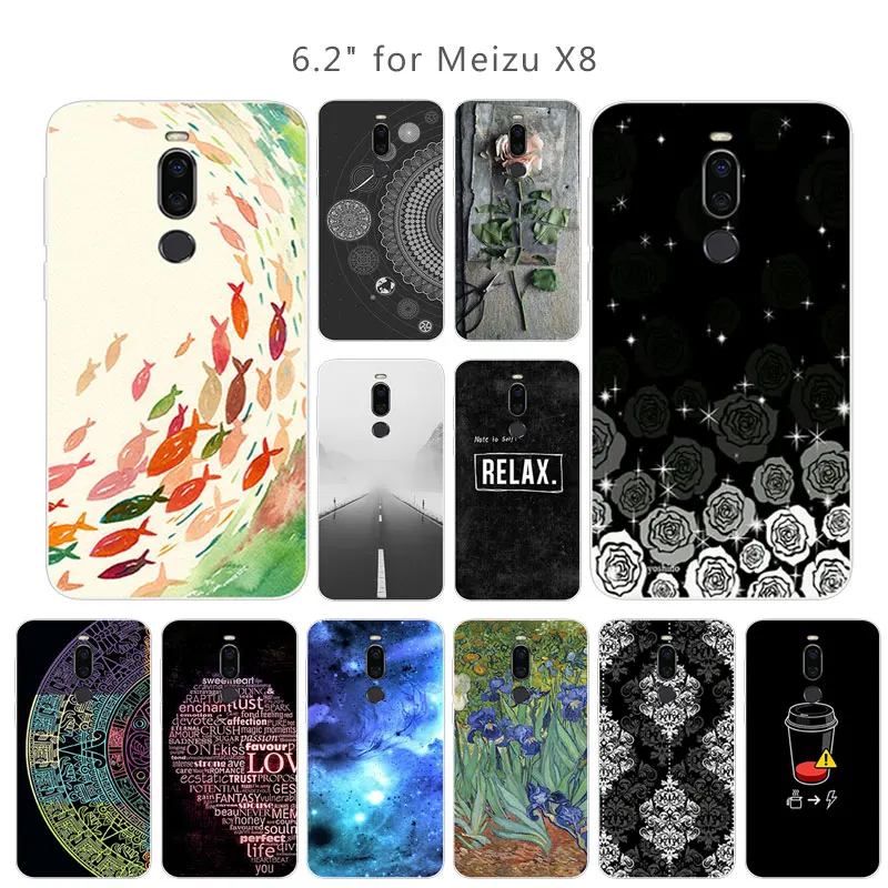 

Soft TPU for Meizu X8 Full Protection Phone Cases 6.2 inch for Meizu X8 X 8 Shell Clear Silicone Ultra Thin Marbles Back Cover