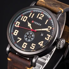 CURREN 8283 модные цифровые кварцевые часы с дисплеем даты и недели деловые мужские наручные часы кожаные мужские часы Erkek Kol Saati