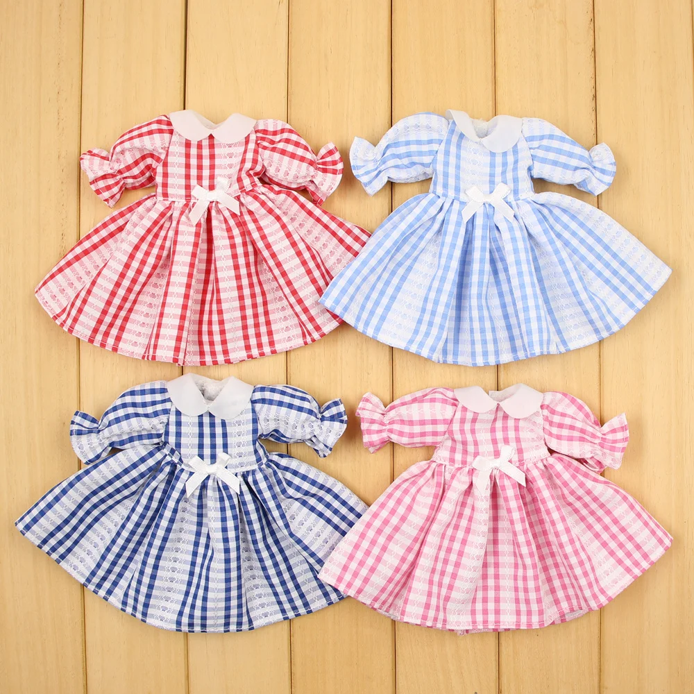 

blyth doll clothes New cute four color plaid dress high quality 1/6 doll normal joint azone licca icy dolls