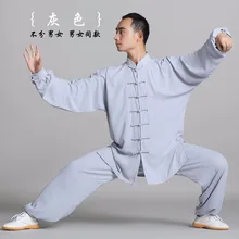 Unisex cotton+silk Wushu Traditional Chinese Clothing KungFu Uniform Suit Uniforms Tai Chi Morning Exercise Performance Wear