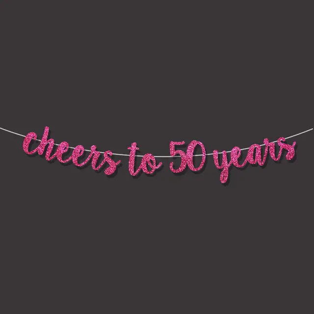 50th Birthday Party Decorations For Cheers To 50 Years Banner