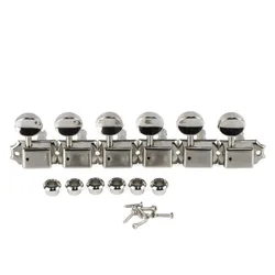 FLEOR Set of 6-in-line Vintage Electric Guitar Machine Heads Tuners 6R Tuning Keys Pegs Nickel Silver Guitar Accessories