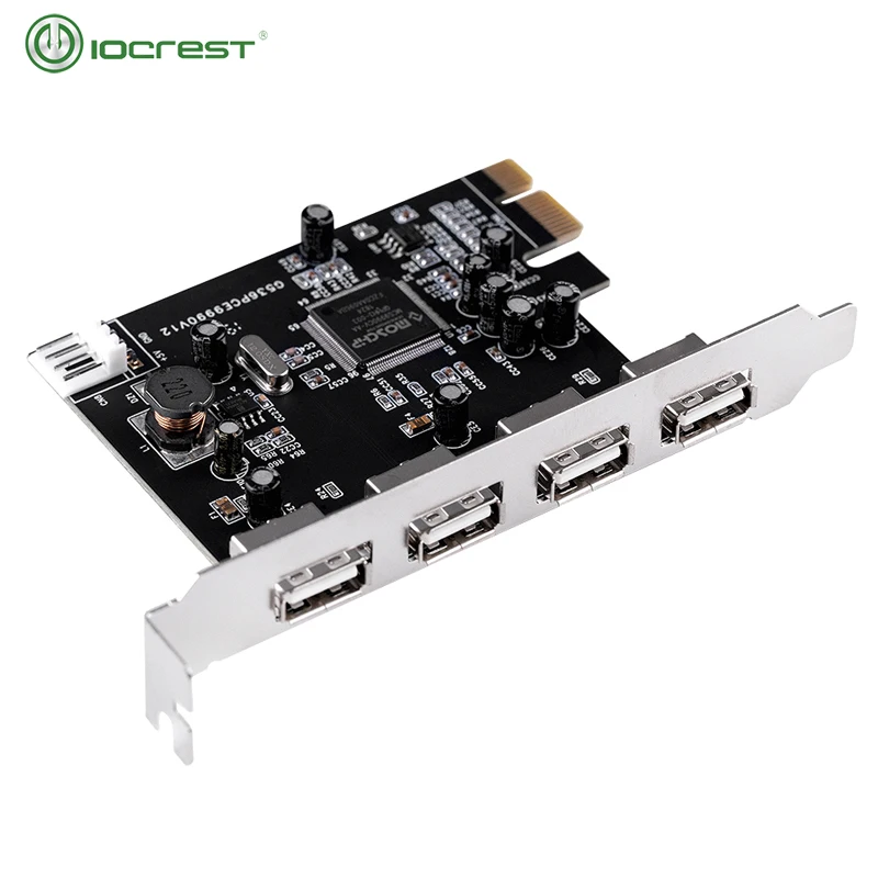 PCIe PCI-Express x1 до 4 внешних портов USB2.0 с 4-контактной картой расширения питания