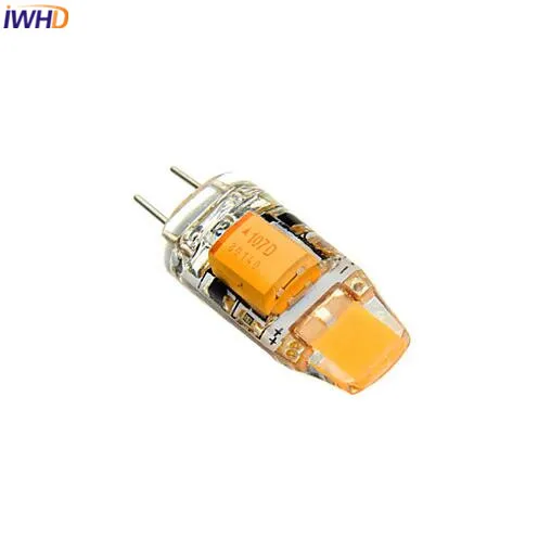 IWHD 10 шт./лот LED G4 12V лампа COB 1W 2700K ~ 6500K Двухштырьковые лампы кукурузные огни крышка