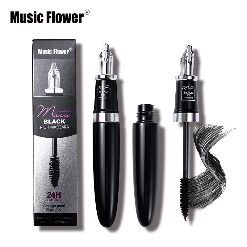 Music Flower макияж, Черная тушь для ресниц, матовая завивка ресниц, форма ручки, водостойкая густая косметика