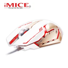 Estone iMice V8 компьютерная мышь макро 4000 Точек на дюйм светодиодная оптическая 6D USB Проводная игровая Мышь геймер обновления V6