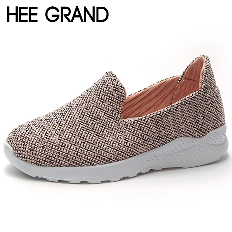 

Hee Grand Casual Woman Flats Shoes Convenient Breathable Mesh Loafers Slip On Woman Flat With Shallow Platform Shoes XWC1408