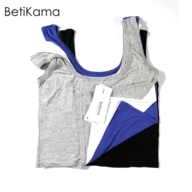 

BetiKama Super Elastic Vest Fit 45-65KG Women Tank Top Solid Camisole Female Basic Cami Blusas Casual Dance Tanks Vest Tops