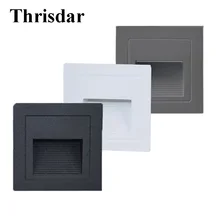 Thrisdar 6 шт. 1 Вт 3 Вт уличный светодиодный ступенчатый лестничный светильник IP65 Настенный Угловой светильник 86X86 мм встраиваемый лестничный светильник s ландшафтный светильник