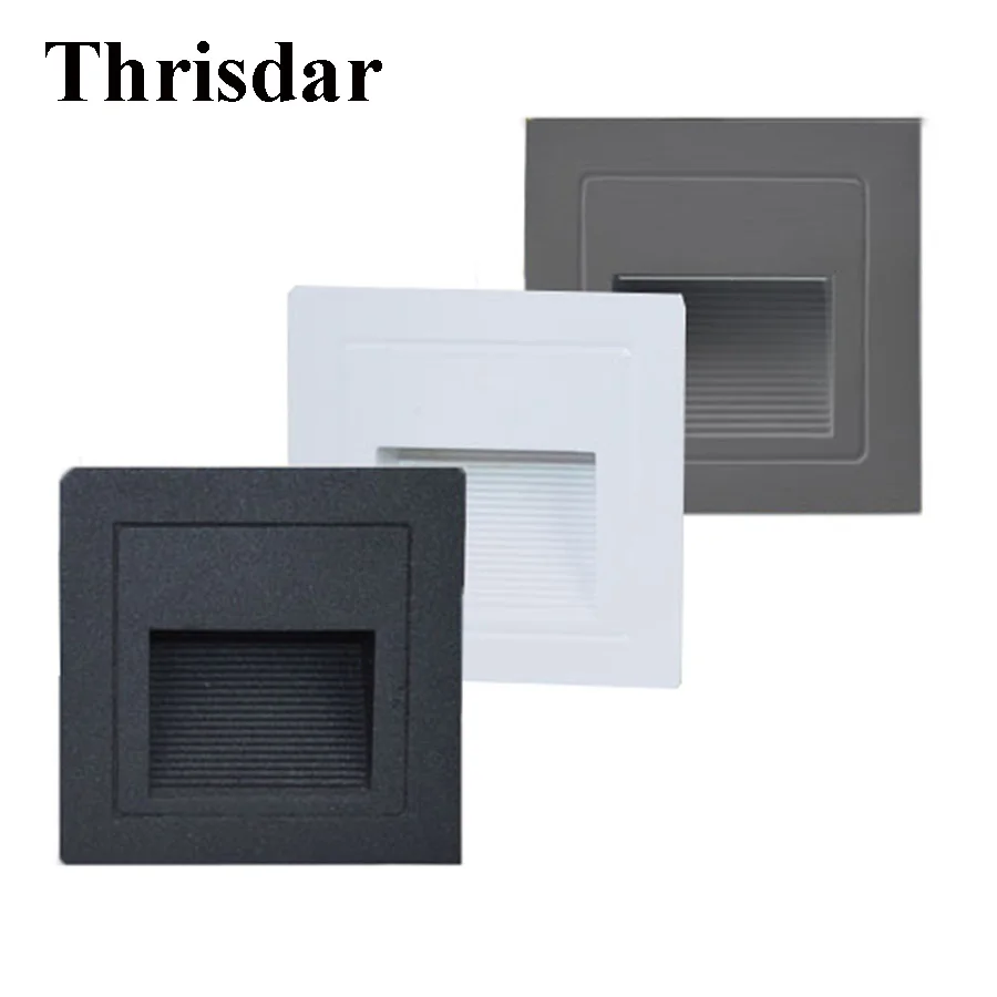 Thrisdar 6pcs 1w 3w Outdoor Led Step Stair Light Ip65 Wall Corner Outdoor Led Step Stair Light Ip65 Wall