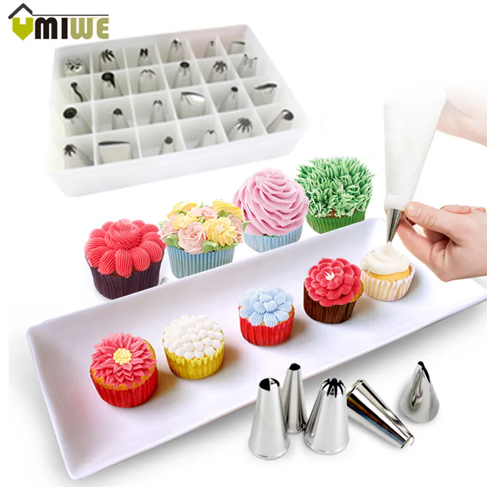 Buy Cake Decorating 24 PCs/set Icing Nozzles Stainless
