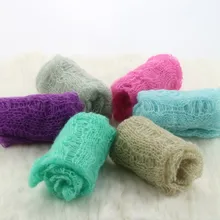 60X30 см мохер полые Обёрточная бумага s для новорожденных мальчиков и девочек плед из ангорской козьей шерсти реквизит Tiny Baby фотосессии стрейч Обёрточная бумага детские реквизиты