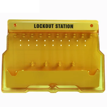 

Lockey New design 10-Lock Lockout Station Plastic PC Safety Lock out with Cover LS03