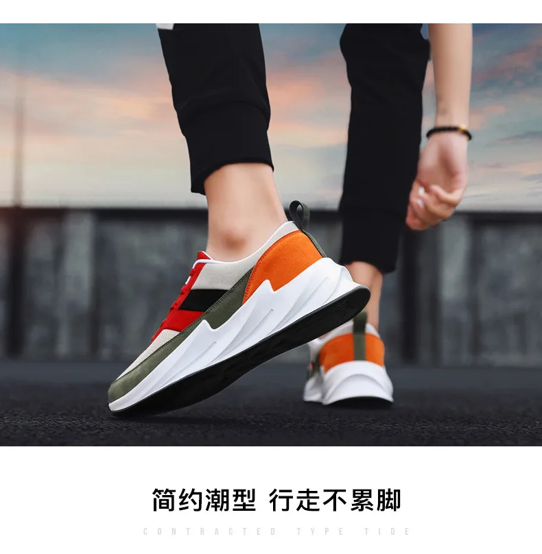 New Shark Off Fashion White Sneakers Men Spring Summer Chunky Sneakers Hip Hop Light Casual Suede Shoes Tenis Sapato Masculino