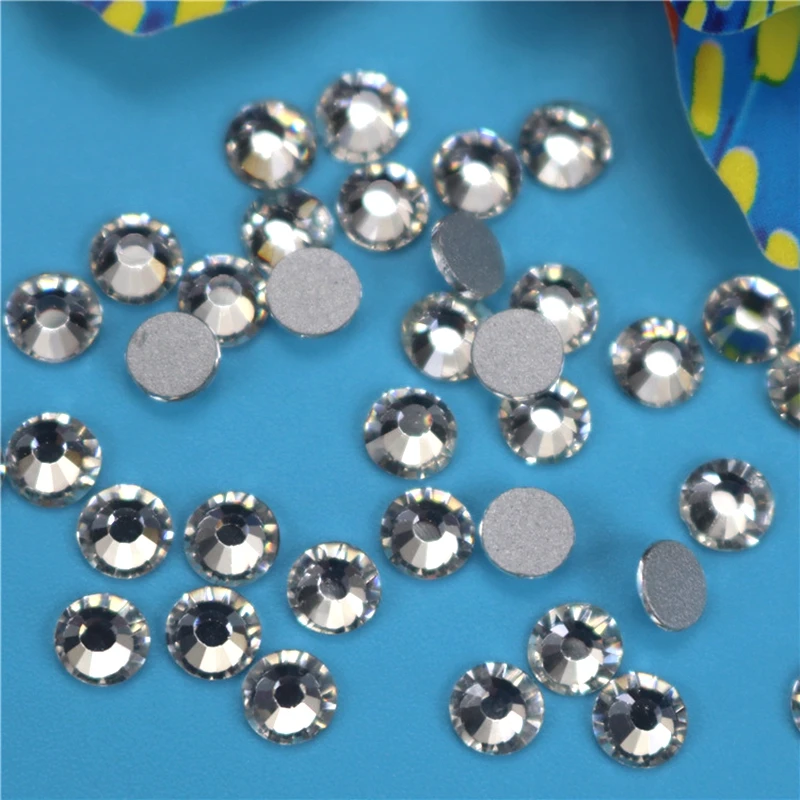 

Transparent color SS3-SS50 3D Nails Art Tips Glass Rhinestone Flatback DIY Nail Deco Beads not hotfix use glue 1440pcs Wedding