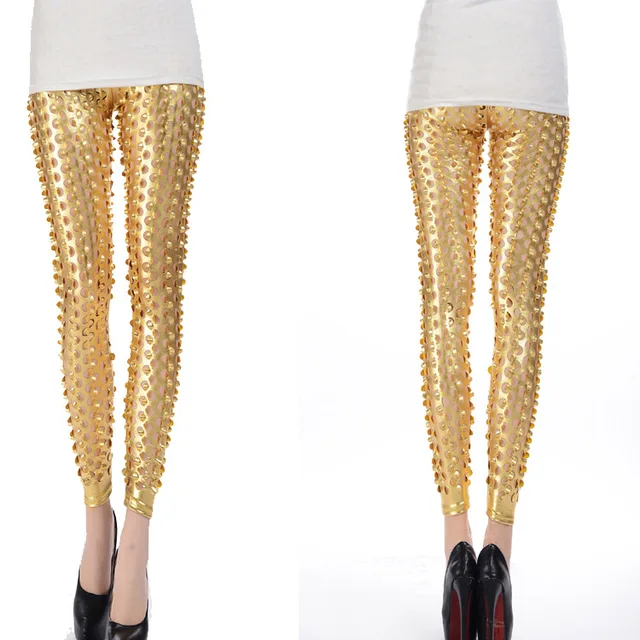 Fantastic Sexy Fish Scales Leggings Women's Golden Silver Shinny