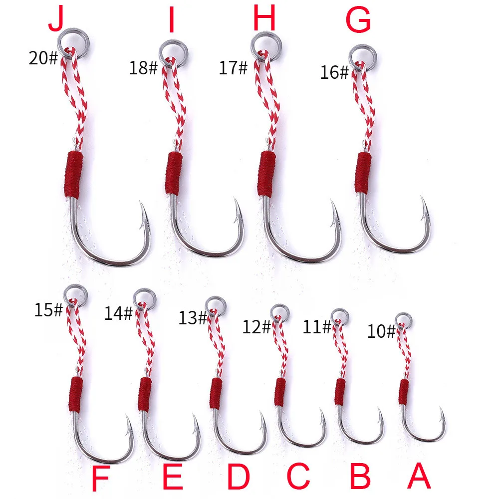5pcs Deep Sea Fishing Jig Hooks Live Bait Barbed Hooks With PE Line