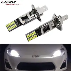 IJDM автомобиля 12 V 6000 k белый 24-SMD-4014 H3 светодиодный лампы для противотуманных фар или H1 светодиодный для автомобилей дневного лампы красный