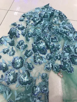 

luxury embroidery lace fabric CiCi-81416 best quality newest sequins tulle mesh lace for sawing