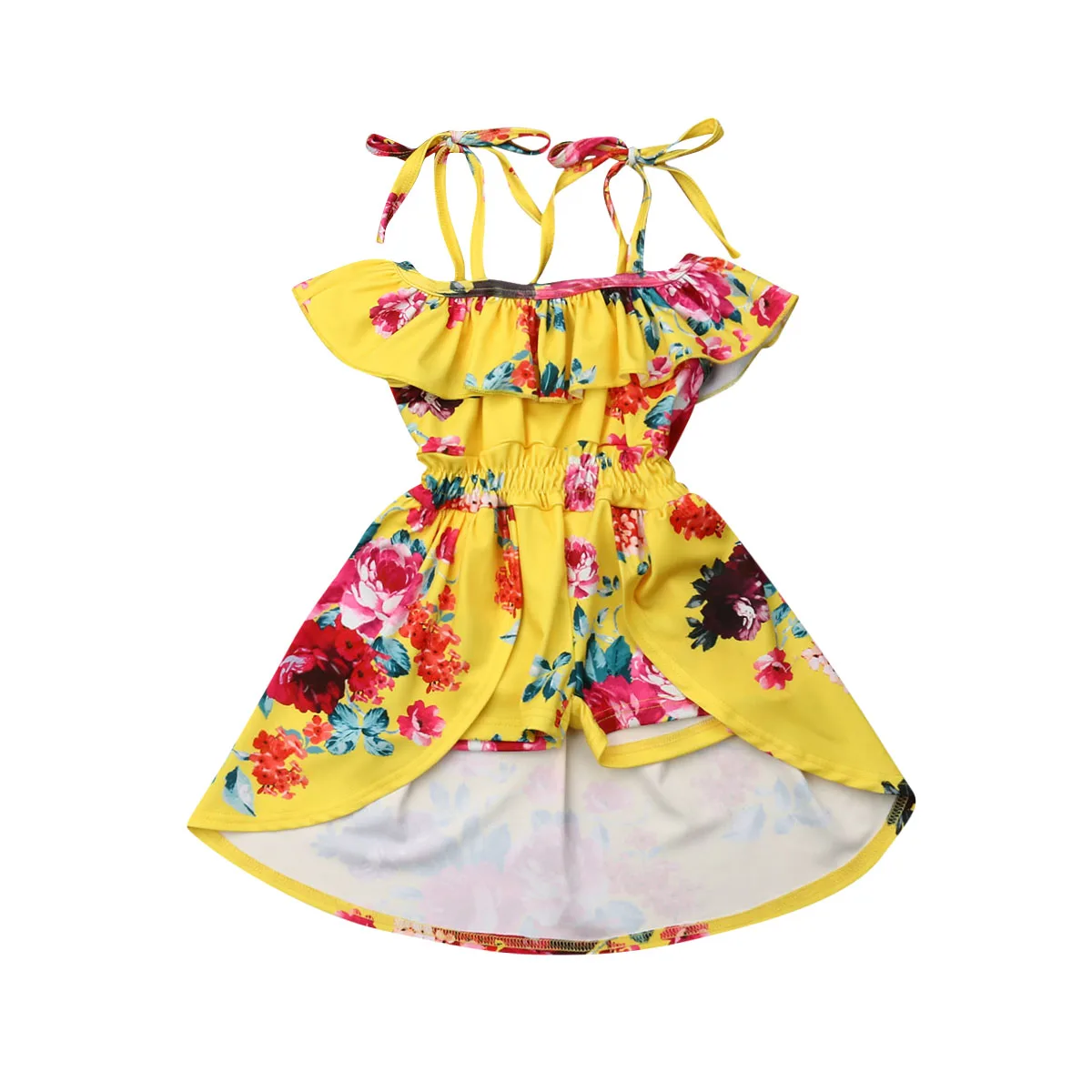 

6M-5Y Princess Kids Baby Girl Floral Boho Strap Bodysuit Dress Sundress Clothes