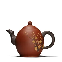 400 мл фиолетовые глиняные чайные горшки, настоящий Китайский кунг-фу, zisha, слива, чайный горшок, известный ручной работы, чайный набор для подарка с безопасной посылка