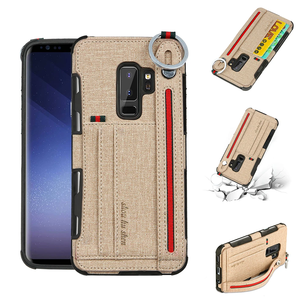 WULAWUKU Multifunctional Cloth sleeve Card bag support Hand belt soft case For Samsung Galaxy S8 S9 Plus Cover cover | Мобильные