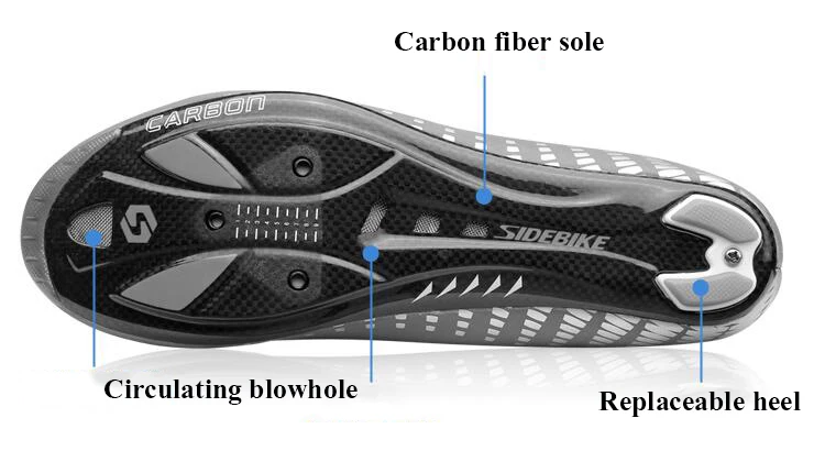 Sidebike углерода Велосипеды обувь 3м reflective обувная заготовка верха шоссейные велосипеды для мужчин гоночный профессиональная спортивная велосипедная обувь Велосипеды кроссовки
