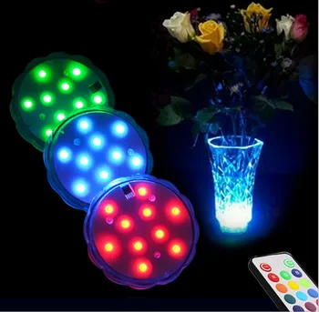 

2015 Rgb Gifts And Favors ran Remote Control Multi Colors 16 colors Led Submersible Light, vases Light Base for Celebration