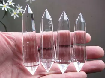 

4 Stunning NATURAL VOGEL CLEAR QUARTZ CRYSTAL 12sided DT WAND POINT