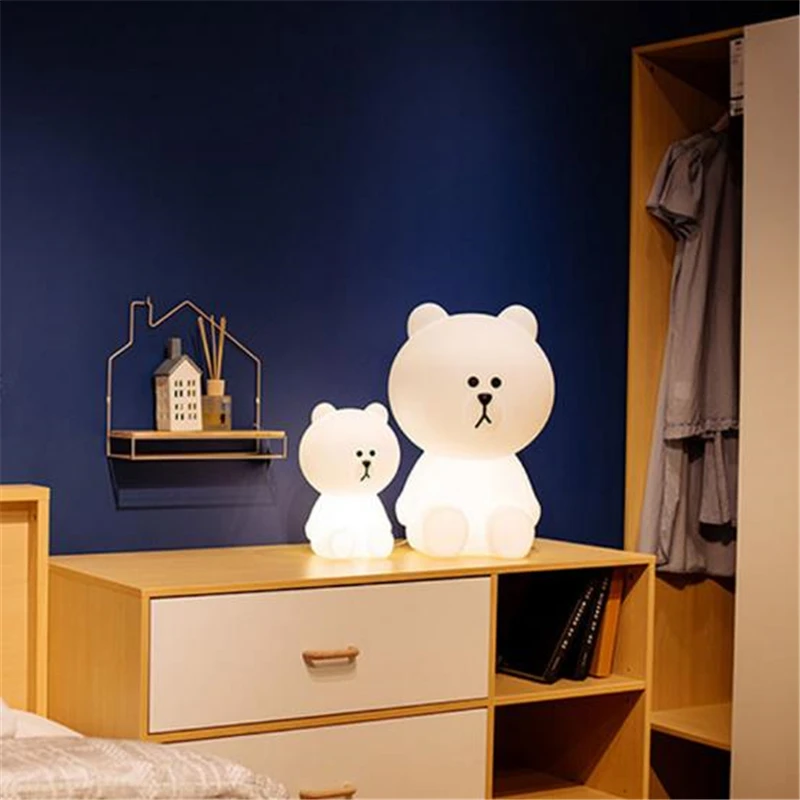 Милый Белый мишка с большим светодиодом для детской комнаты сна|light baby|light nightlight
