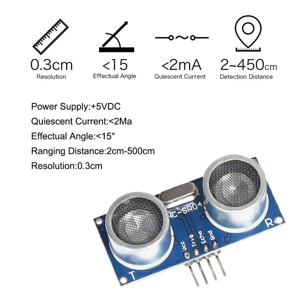 Модуль ультразвукового датчика HC-SR04 расстояние Сенсор с монтажным кронштейном для Arduino UNO Mega R3 Mega2560 rapsberry Pi 3