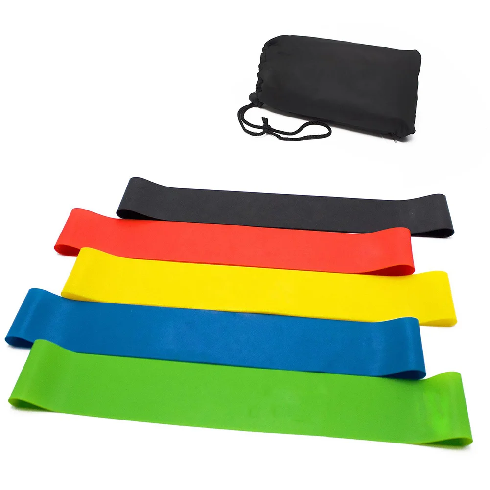 5pcs/set Yoga Exercise Workout Fitness Latex Resistance Bands Loop Set Pulling Rope | Спорт и развлечения