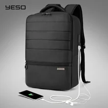 YESO мужской рюкзак для ноутбука с usb зарядкой водонепроницаемый Оксфорд большой емкости дорожная сумка Многофункциональные женские школьные рюкзаки