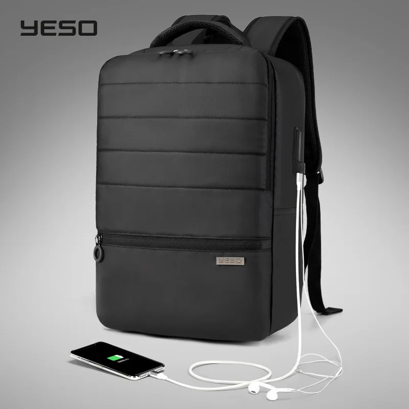 

YESO Men's Laptop Backpack With USB Charging Waterproof Oxford Large Capacity Travel Bag Multifunction Women School Backpacks