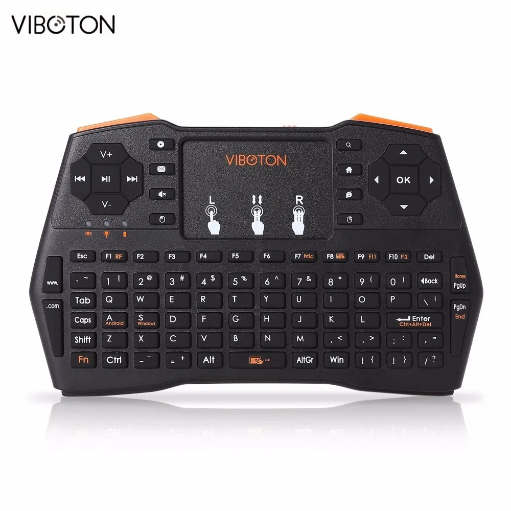 

VIBOTON i8 Plus 2.4G Wireless Keyboard Spanish Russian Hebrew Touchpad for Android/Google TV Box/XBOX360 Gaming Air Mouse