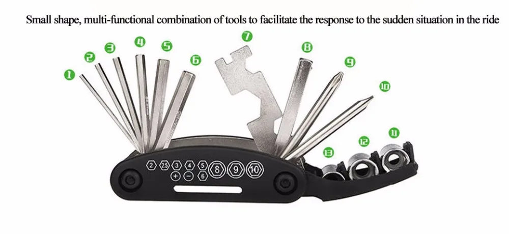 Sireck 16 в 1 многофункциональные инструменты для ремонта велосипеда, Набор шестигранных спиц, велосипедная отвертка, инструмент, портативный инструмент для ремонта горного велосипеда