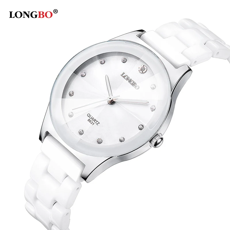 LONGBO роскошные белые керамические часы для женщин модные повседневные кварцевые часы Лидер продаж Hodinky часы Reloj Mujer 8631