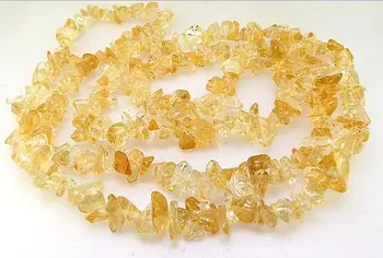 

Unique Pearls jewellery Store,Long Natural Citrine Chip Quartz Crystal Beads 4X5MM34'' Full One Strand LC3-0156