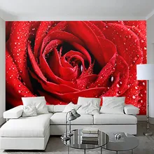 Red Rose Wallpaper And Get Free Shipping On Aliexpress Flower Wallpaper Custom Mural Non Woven Wall Paper High Quality Red Blue Rose Living