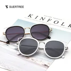 SUERTREE солнцезащитные очки для женщин для мужчин металлические круглые Модные Оттенки Óculos Gafas de sol JH9009
